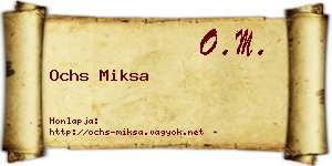 Ochs Miksa névjegykártya